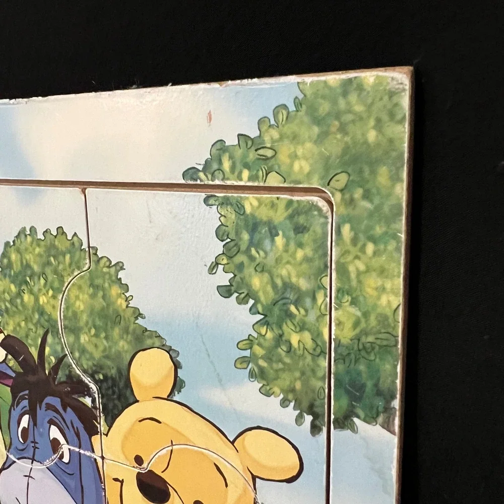 Disney Winnie the Pooh Tigger‎ Eeyore Piglet 9 PC Wooden Puzzle Milton Bradley